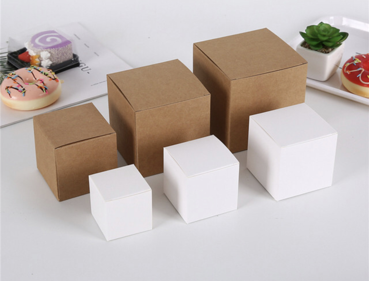 Cajas cartón Kraft/Blanco Set de 50 uds. Ecology box